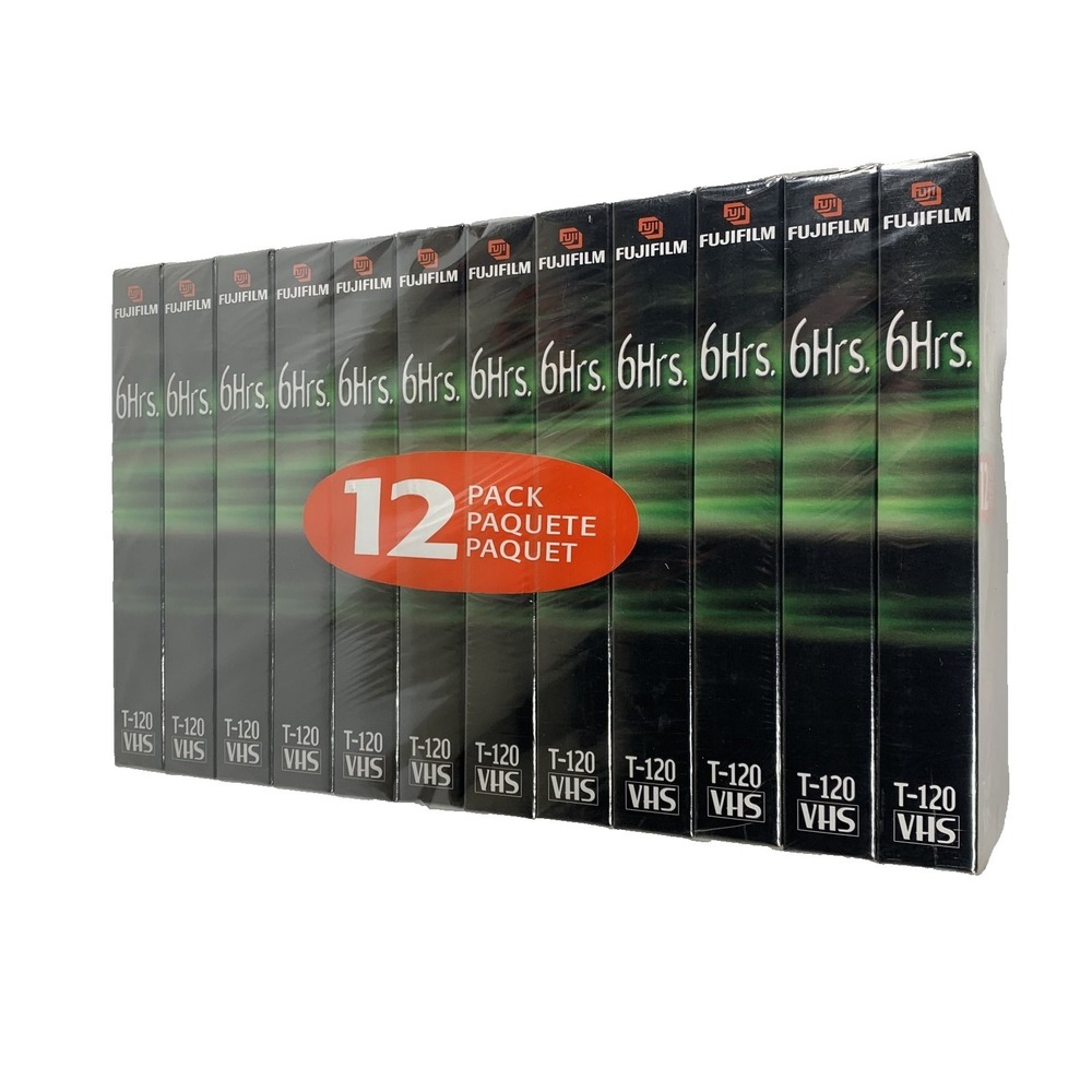 Fujifilm HQ T-120 Blank VHS Tape 6 hour 12 Pack
